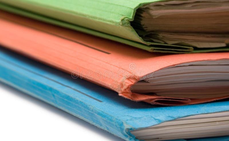 Bunte Mappen (Vorderseite-Ansicht) lizenzfreie stockfotos Bunte Mappen (Vorderseite-Ansicht) lizenzfreie stockfotos