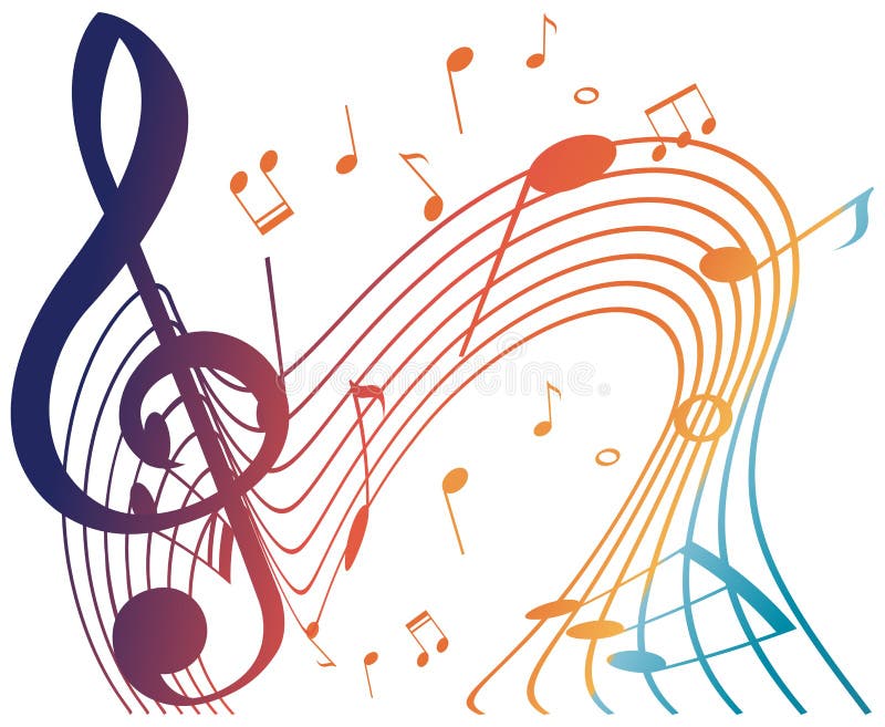 Buntes Musicnotes stock abbildung. Illustration von aufbau - 31146854