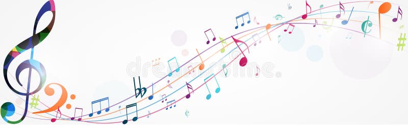 Bunter Musiknoten-Hintergrund stock abbildung