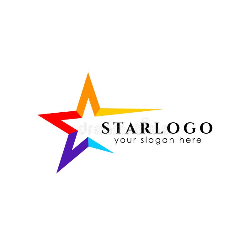 Bunte Sternlogoentwurfs-Vorratschablone Sternvektorikone vektor abbildung