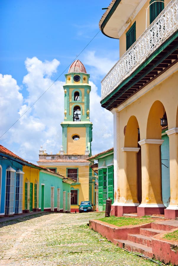 Typical colorful street in UNESCOs World Heritage site Trinidad, CUba. Typical colorful street in UNESCOs World Heritage site Trinidad, CUba