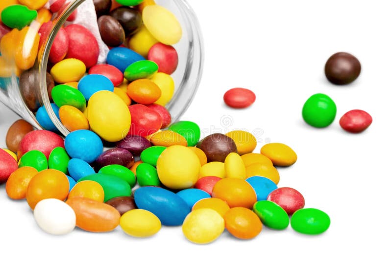 Bunte Süßigkeiten auf weißem Hintergrund