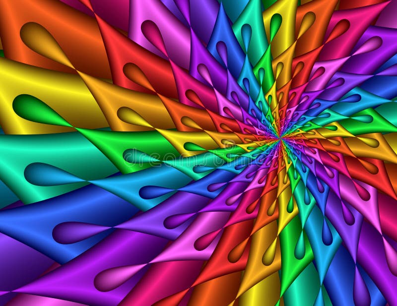 Bunte Teardrop-Spirale - Fractal-Bild vektor abbildung Bunte Teardrop-Spirale - Fractal-Bild vektor abbildung