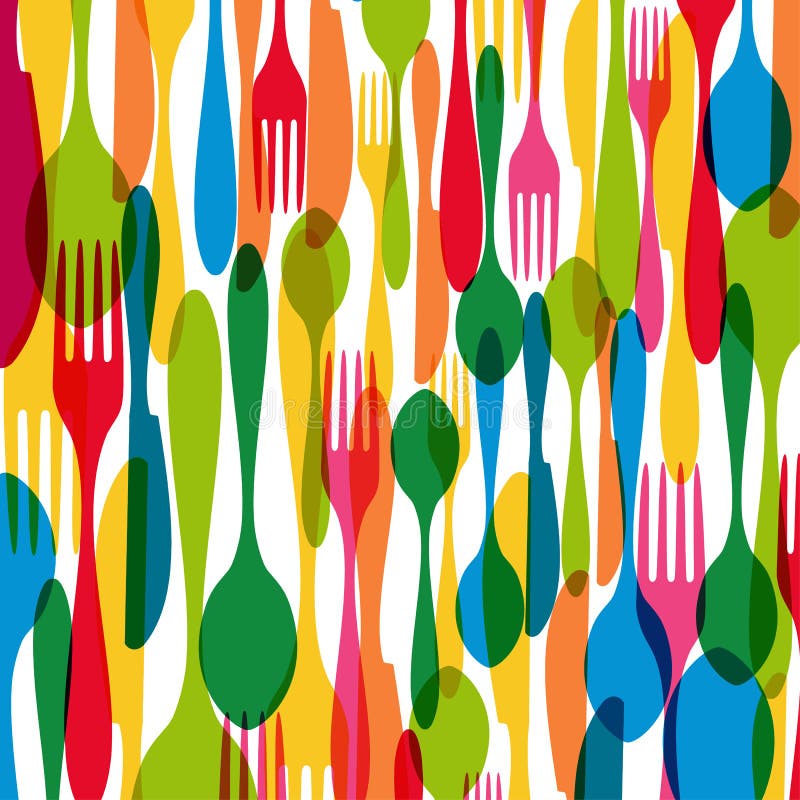 Bunte Tischbesteckillustration stock abbildung Bunte Tischbesteckillustration stock abbildung