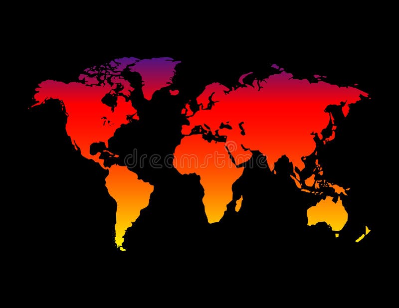 Illustration of Color World Map. Illustration of Color World Map