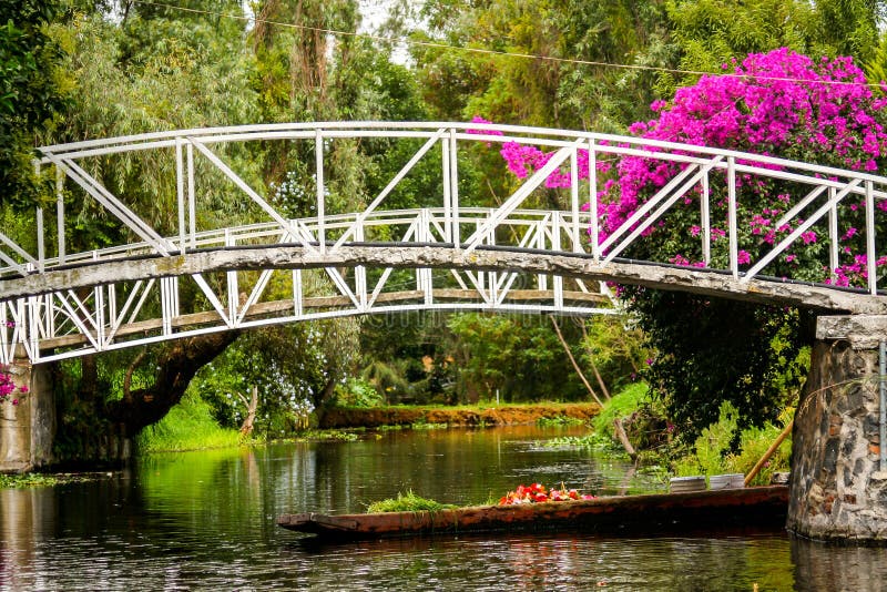 Bunten sich hin- und herbewegende Gärten Mexikos Xochimilcos in Mexiko City lizenzfreies stockfoto Bunten sich hin- und herbewegende Gärten Mexikos Xochimilcos in Mexiko City lizenzfreies stockfoto