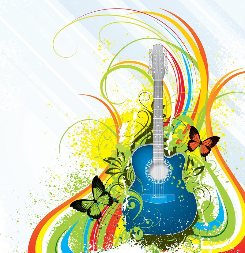 Bunter Gitarrenhintergrund stock abbildung Bunter Gitarrenhintergrund stock abbildung