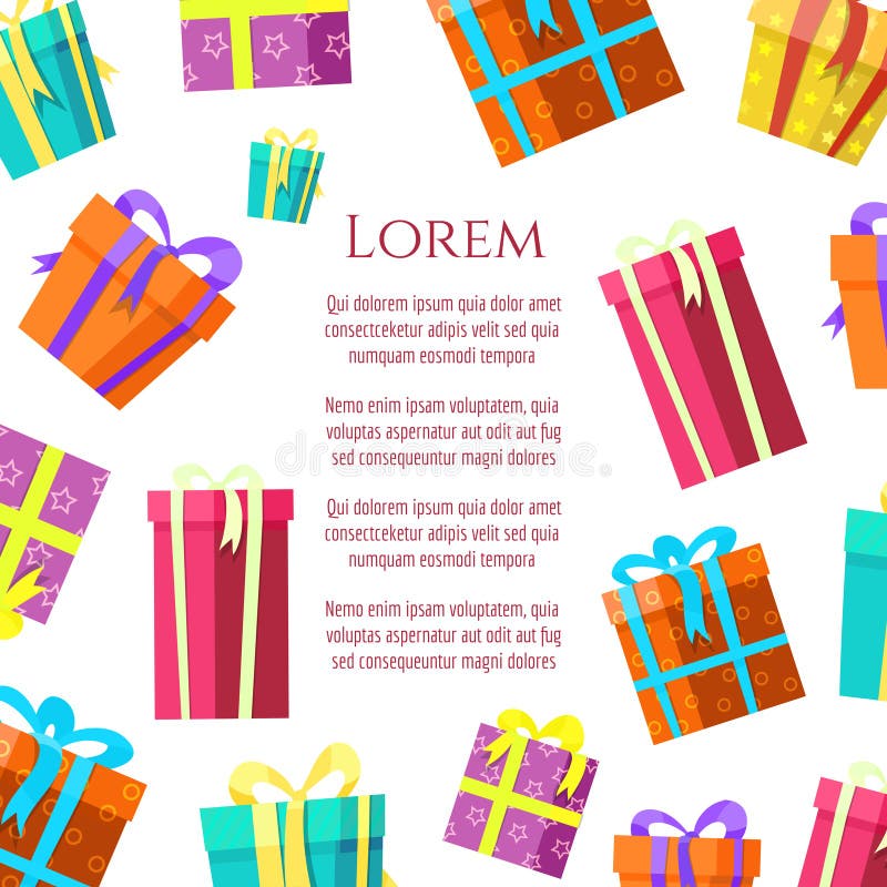 Buntes Geschenkboxplakatdesign lizenzfreie abbildung