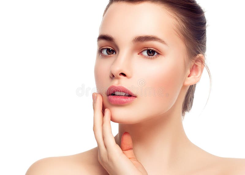 Buntes Make-upfrauengesicht, schöne Brunettesommer-Make-up wi lizenzfreie stockfotos Buntes Make-upfrauengesicht, schöne Brunettesommer-Make-up wi lizenzfreie stockfotos