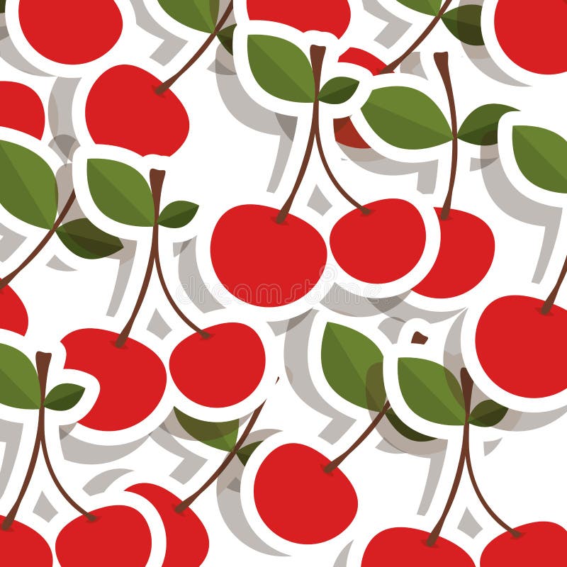 buntes Muster des Schattenbildes mit der zwei Kirschfrucht vektor abbildung buntes Muster des Schattenbildes mit der zwei Kirschfrucht vektor abbildung