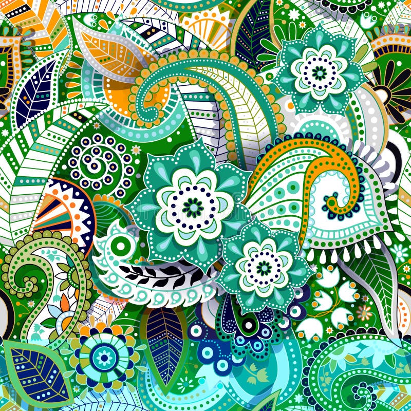 Buntes nahtloses Muster Paisleys Ursprünglicher dekorativer Hintergrund