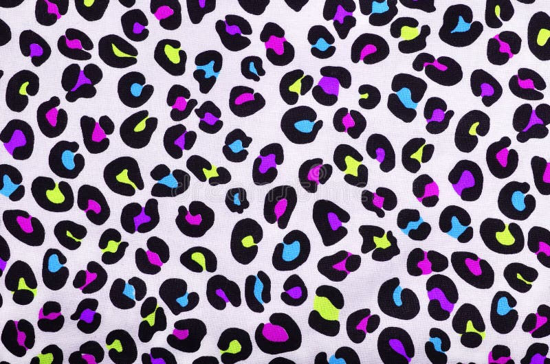 Buntes rosa, purpurrotes, blaues, grünes Leopardneonmuster lizenzfreies stockbild