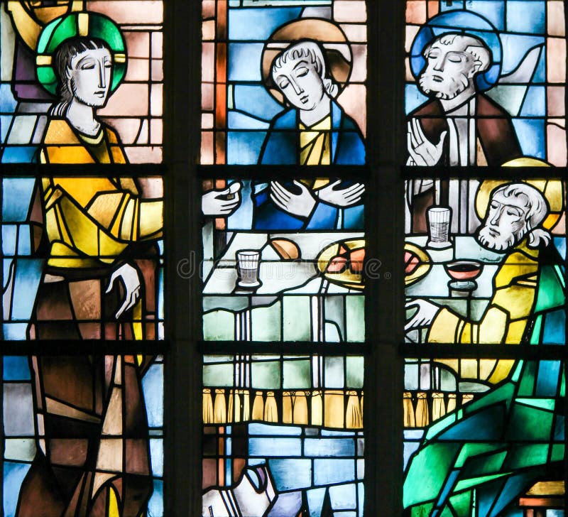 Buntglas - Jesus am letzten Abendessen lizenzfreies stockbild Buntglas - Jesus am letzten Abendessen lizenzfreies stockbild