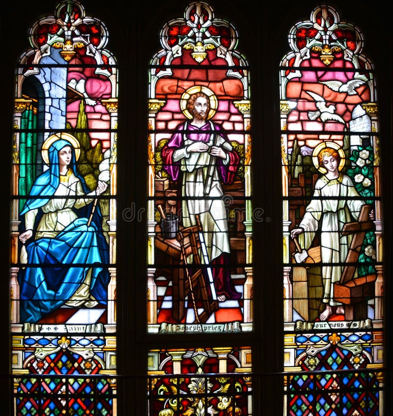 Buntglasfenster Notre-Dame-Basilika stockbild Buntglasfenster Notre-Dame-Basilika stockbild