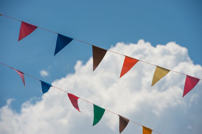 Bunting with cloud stock photo