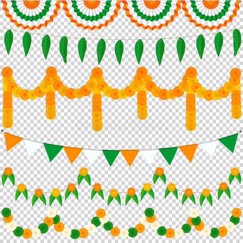 Bunting Indian set vector illustration Bunting Indian set vector illustration