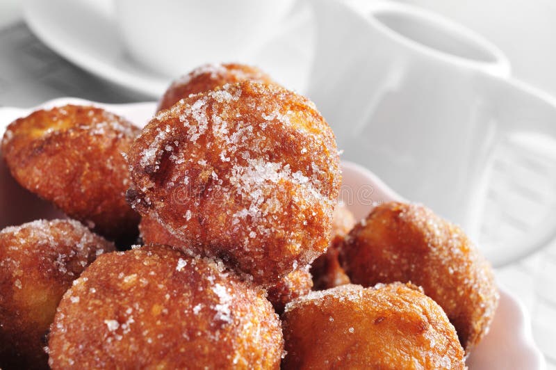 Bunuelos de viento, typical pastries of Spain, eaten in Lent stock photos
