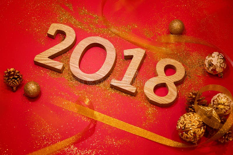 Happy New Year 2018. Holiday red background. Happy New Year 2018. Holiday red background.