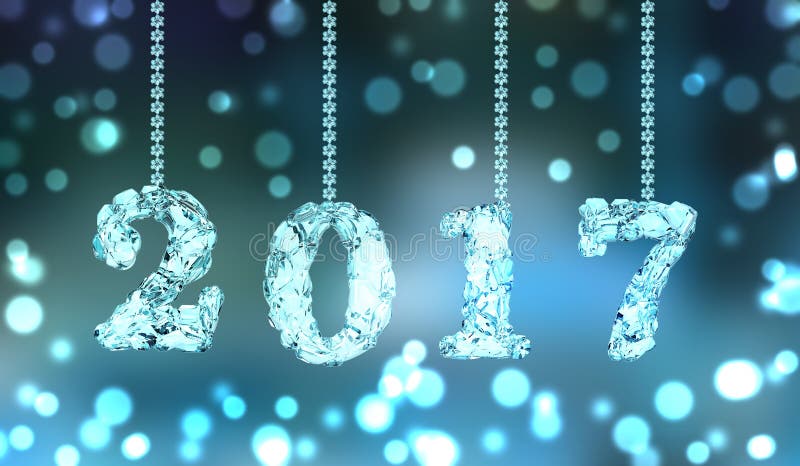 Buon anno 2017, rappresentazione 3D illustrazione di stock Buon anno 2017, rappresentazione 3D illustrazione di stock