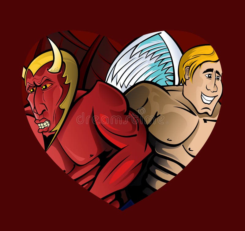 Buon di concetto cuore e di malvagità royalty illustrazione gratis Buon di concetto cuore e di malvagità royalty illustrazione gratis