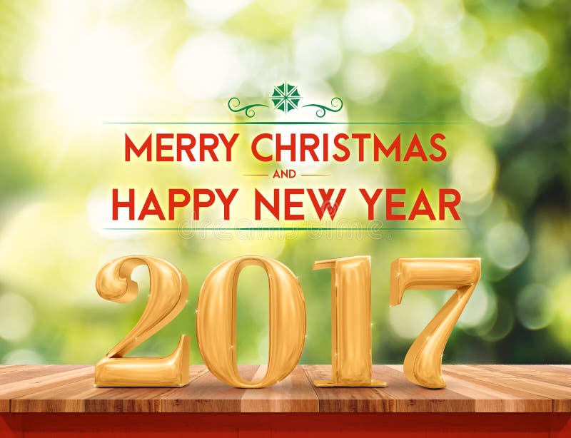Buon Natale di colore 2017 ed anno di HappyNew & x28 dorati; renderin 3d immagini stock Buon Natale di colore 2017 ed anno di HappyNew & x28 dorati; renderin 3d immagini stock