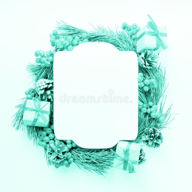 Buon Natale e Buon anno nuovo Colore verde e turco trendy immagini stock Buon Natale e Buon anno nuovo Colore verde e turco trendy immagini stock
