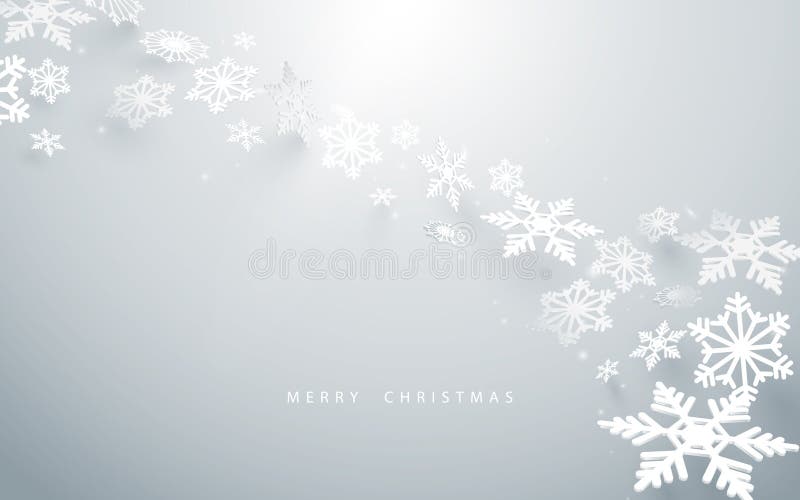 Buon Natale e buon anno Fiocchi di neve astratti nel fondo bianco