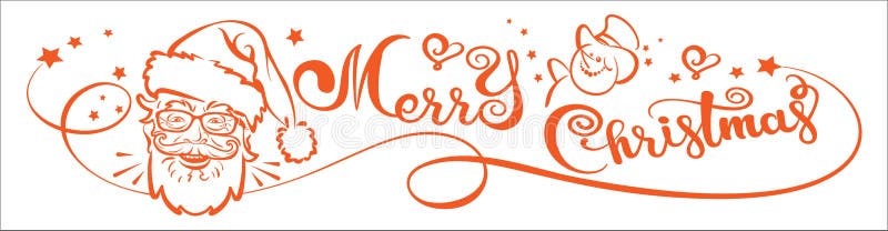 Buon Natale, insegna Cartolina di Natale, iscrizione e Santa Claus illustrazione vettoriale Buon Natale, insegna Cartolina di Natale, iscrizione e Santa Claus illustrazione vettoriale