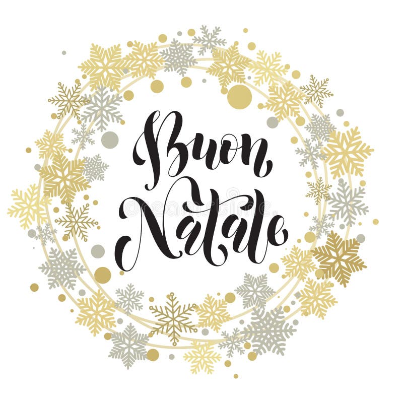 Buon Natale, Italian Merry Christmas text, greeting card