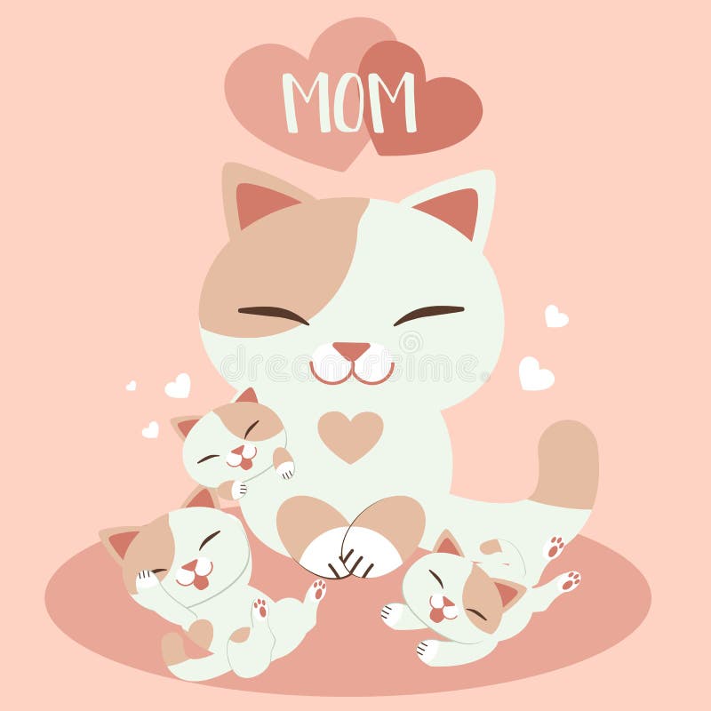 Buona festa della mamma Carte dolci per la festa della mamma Un gruppo di gattino e gatto madre gatto Madre Cute gatto gattino co royalty illustrazione gratis Buona festa della mamma Carte dolci per la festa della mamma Un gruppo di gattino e gatto madre gatto Madre Cute gatto gattino co royalty illustrazione gratis