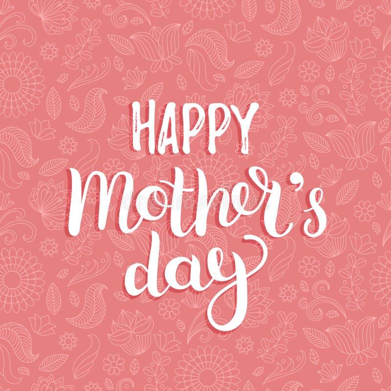 Buona Festa della Mamma illustrazione di rosa della cartolina d'auguri per la cartolina d'auguri, il manifesto festivo ecc Callig illustrazione vettoriale Buona Festa della Mamma illustrazione di rosa della cartolina d'auguri per la cartolina d'auguri, il manifesto festivo ecc Callig illustrazione vettoriale