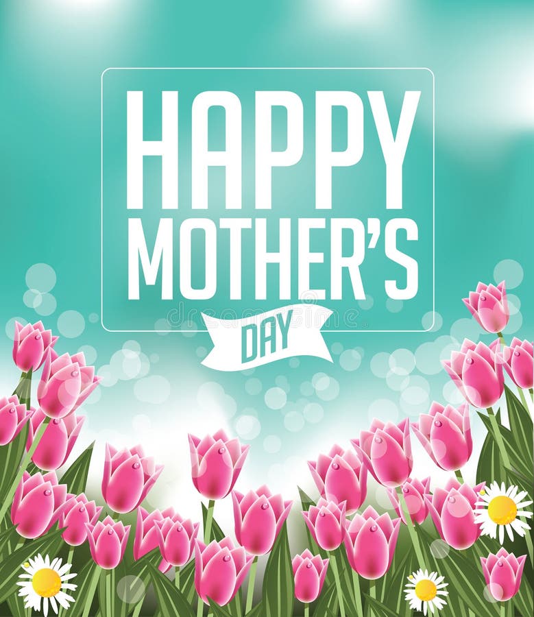 Buona Festa della Mamma vettore di progettazione ENV 10 dei tulipani
