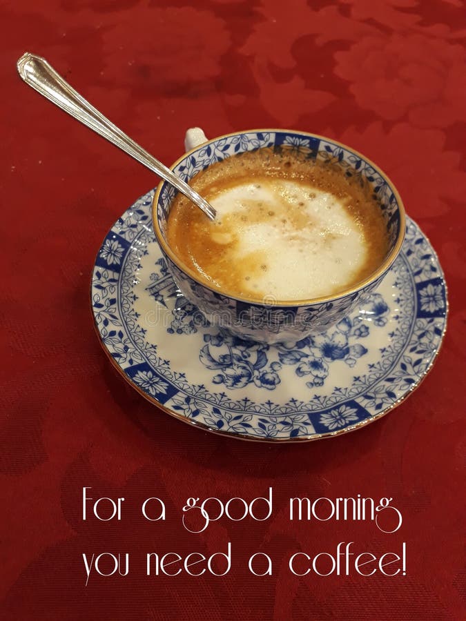 Buongiorno con un caff? caldo immagine stock Buongiorno con un caff? caldo immagine stock