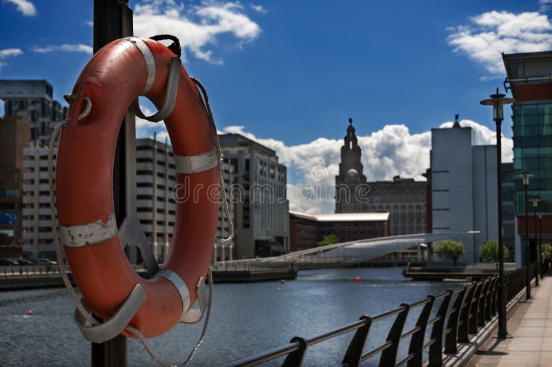 Buoy at liverpool dock side