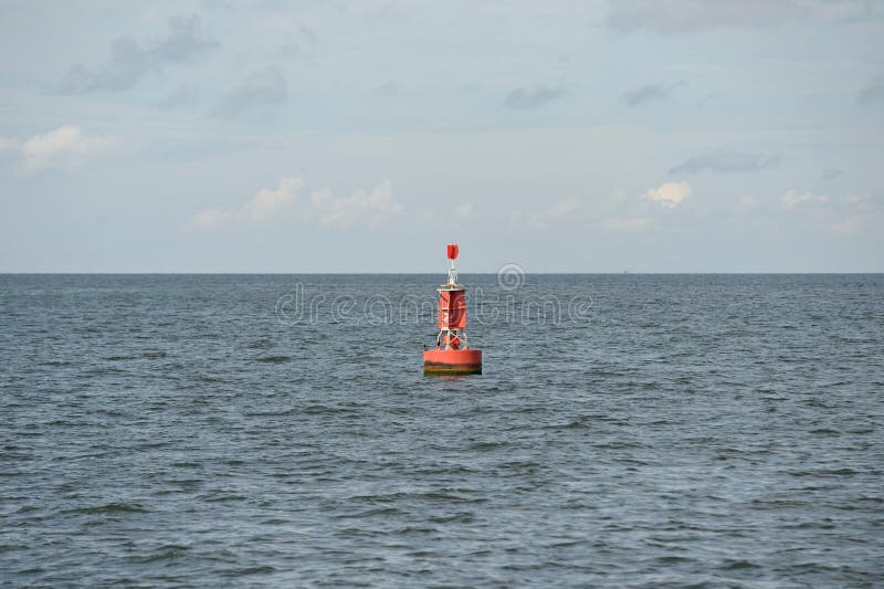 Buoys at sea