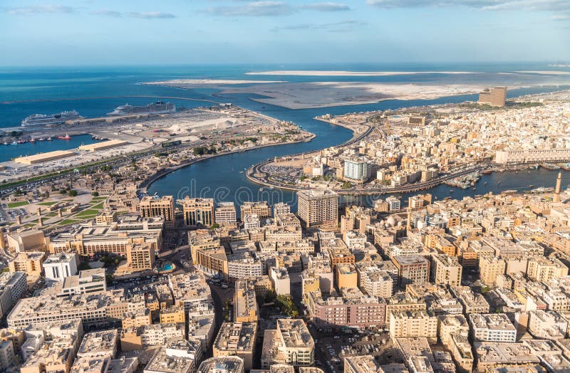 Bur Dubai and Deira, Aerial View of Dubai Creek Editorial Stock Photo Image of deira, dubai: 82782458