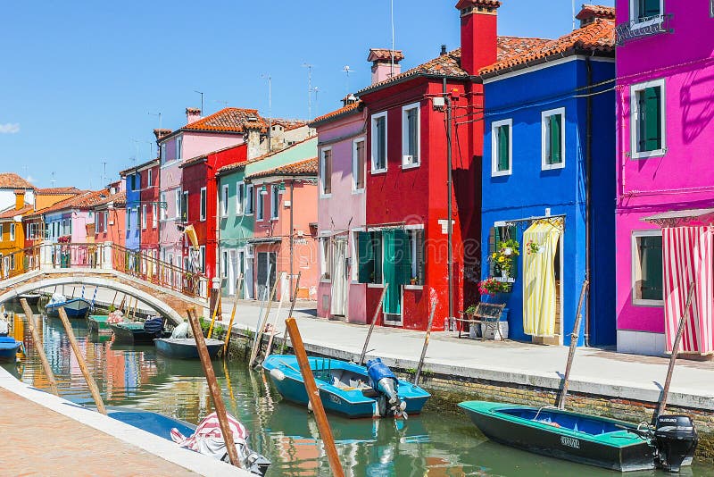 Burano, Venice island, colorful town in Italy