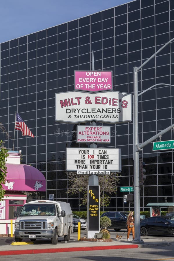 Milt & Edie`s Drycleaners & Tailoring Center Editorial Stock Image