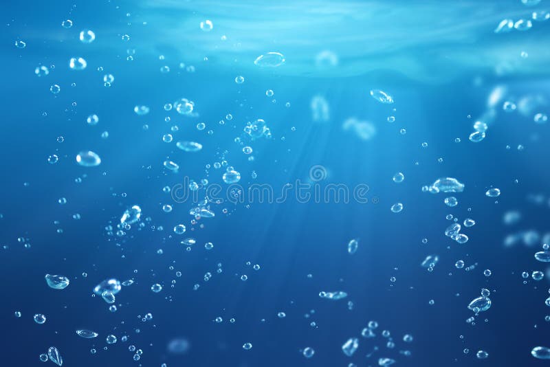 Burbujas de aire debajo del agua