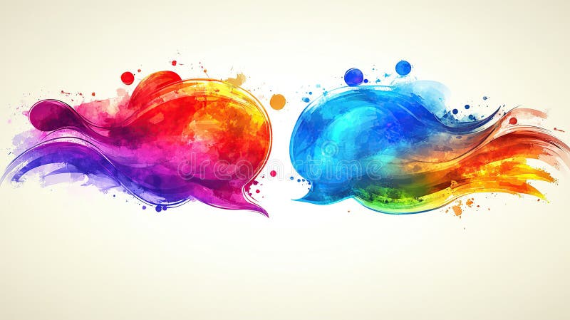 Burbujas de habla coloridas y abstractas. Coloridas burbujas de habla abstractas fondo dinámico AI generativo