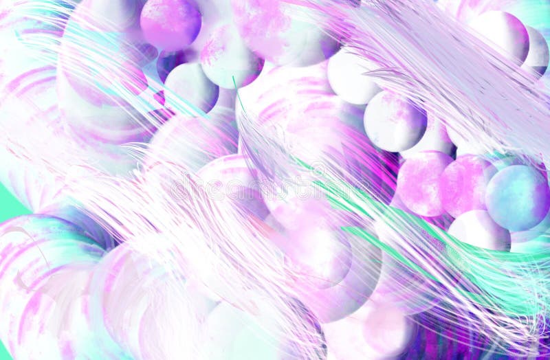 Burbujas De Superficie Nublada Modeladas En 3d . Colorido Azul Rosa Menta Y  Fondo Púrpura. Rayos De Luz. Ondulaciones Curvas Ondas Stock de ilustración  - Ilustración de bolas, tarjeta: 174847100