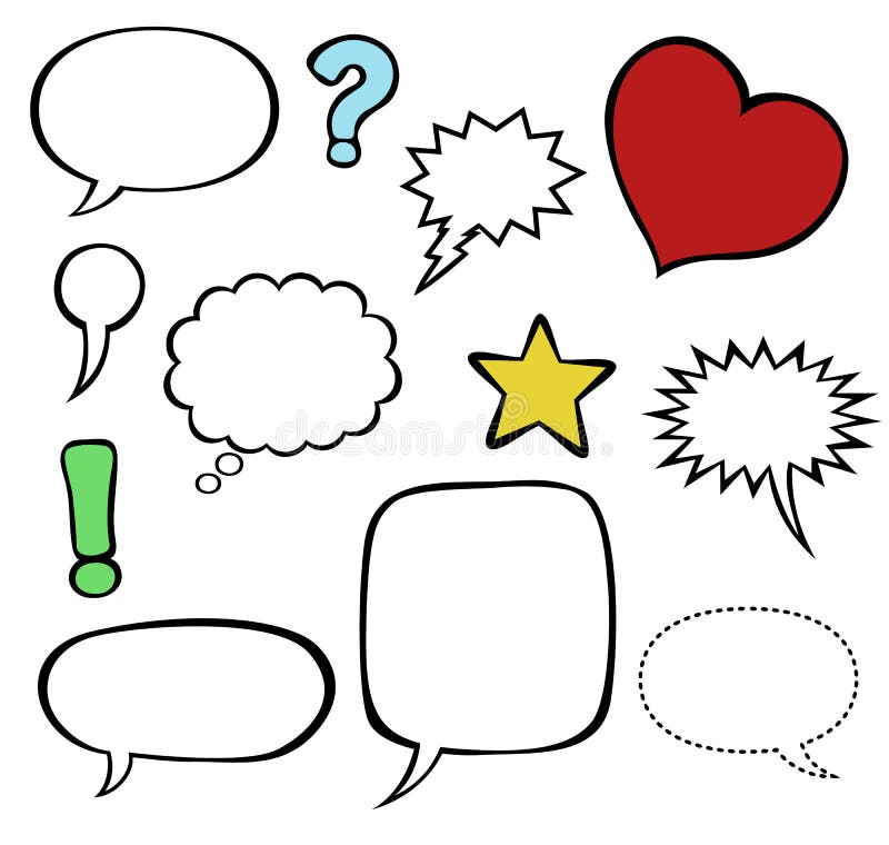 burbujas/globos del discurso del Tebeos-estilo ilustración del vector burbujas/globos del discurso del Tebeos-estilo ilustración del vector