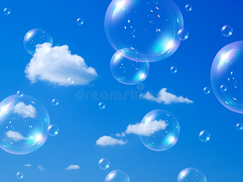 Burbujas y cielo de jabón.