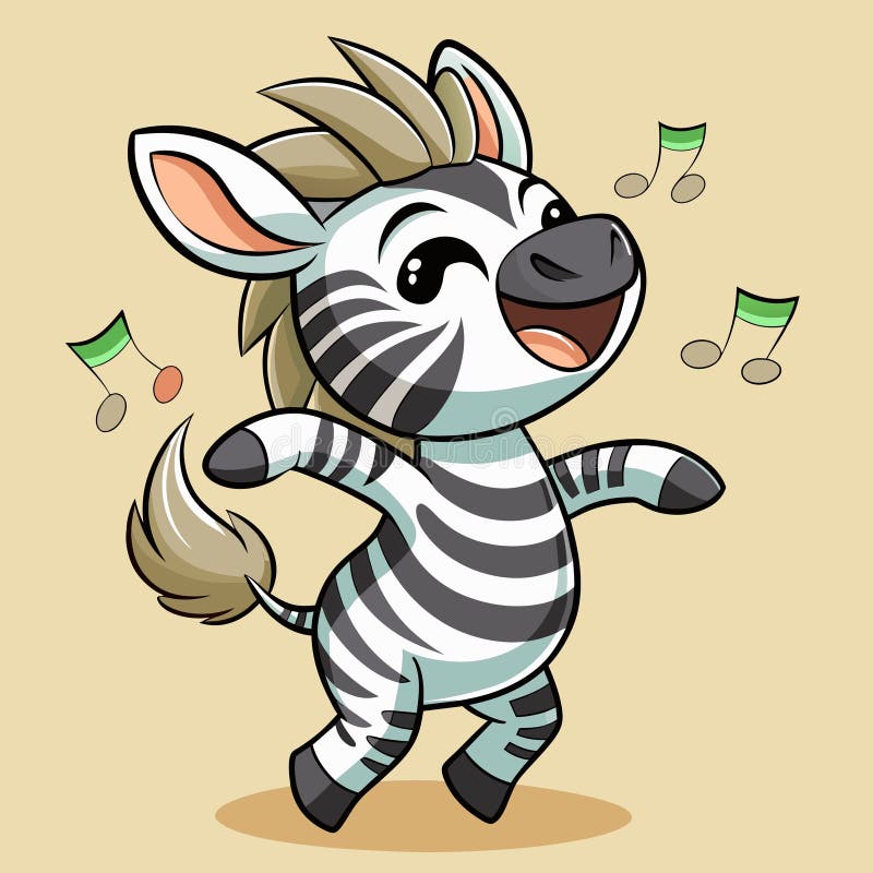 Burchells zebra dansvektor kawaii vektor illustrationer