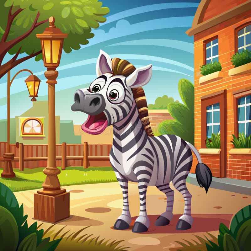 Burchells zebra i chock går från kontorsvektor vektor illustrationer