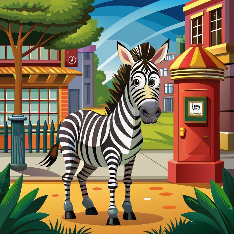 Burchells zebra i kärleksfluglarvektor royaltyfri illustrationer