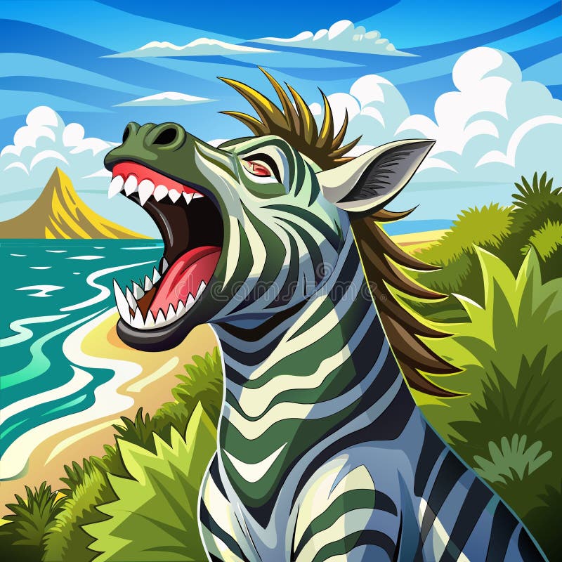 Burchells zebra-indignant skrattar havsvektor vektor illustrationer