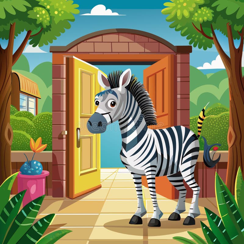 Burchells zebra-inkapabla knackar skolvektor royaltyfri illustrationer