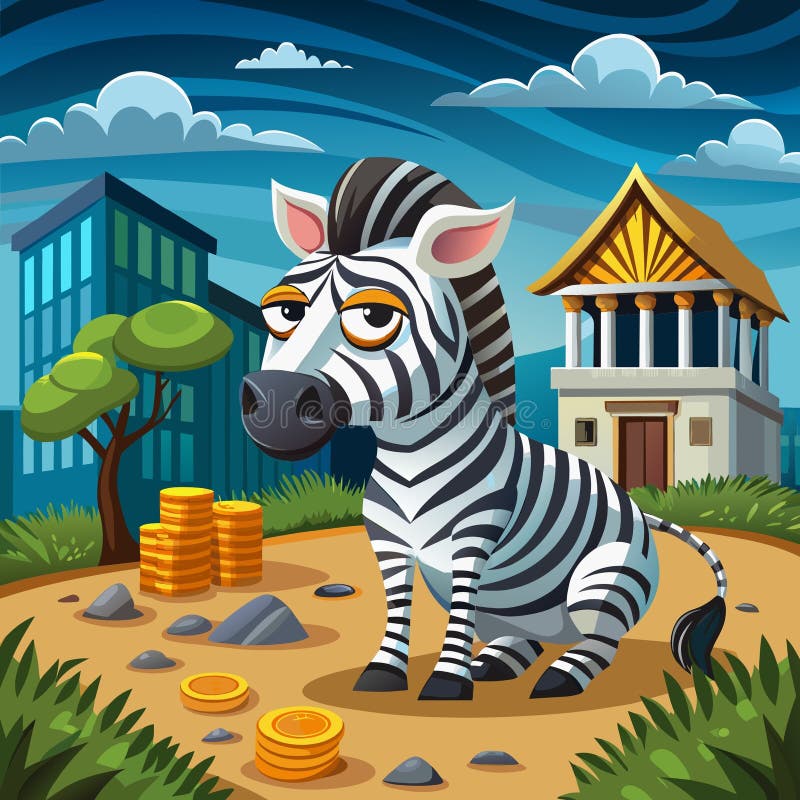 Burchells zebra-isolerad ser bankvektor vektor illustrationer