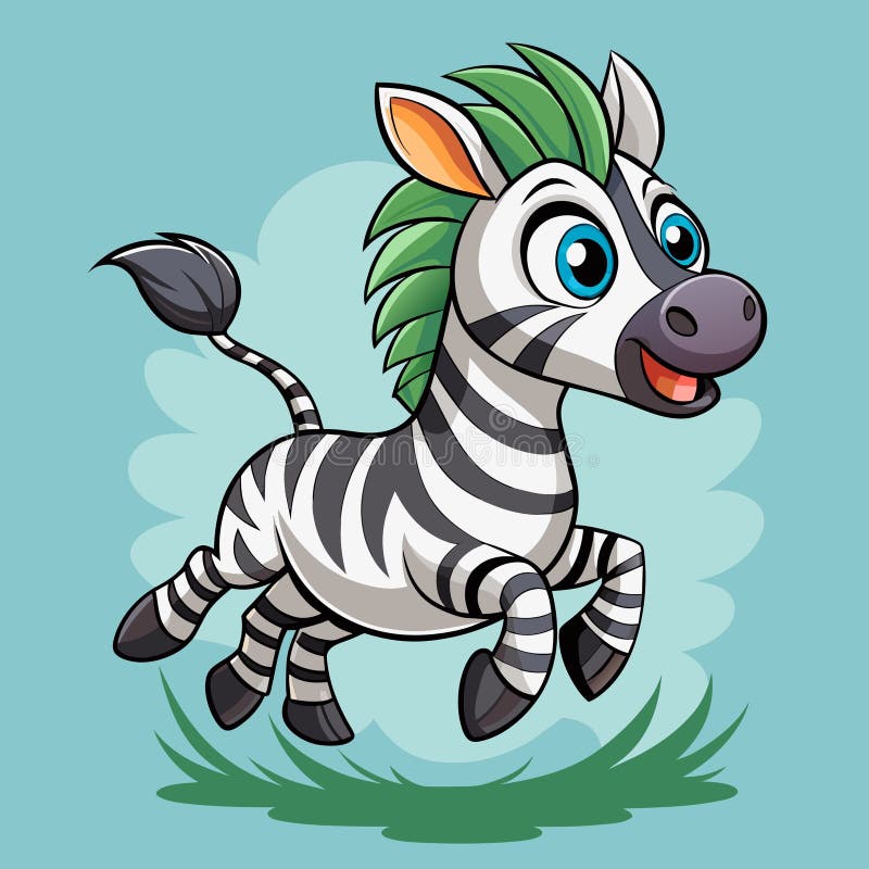 Burchells zebra jumps vektor kawaii stock illustrationer